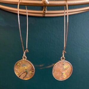 Elegant Gold Drop Abalone Earrings
